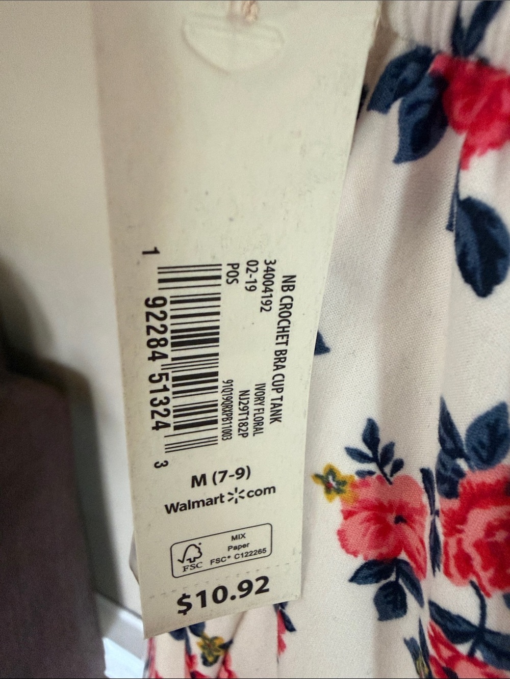 Crochet Bust Floral Tank Top - Cream/Red - Picture 2 of 5